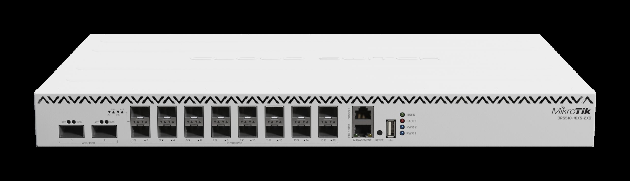 MikroTik Cloud Router Switch 16 Port SFP28 2 QSFP28 | MT-RBCRS518-16XS-2XQ-RM MikroTik Cloud Router Switch 16 Port SFP28 2 QSFP28 | MT-RBCRS518-16XS-2XQ-RM