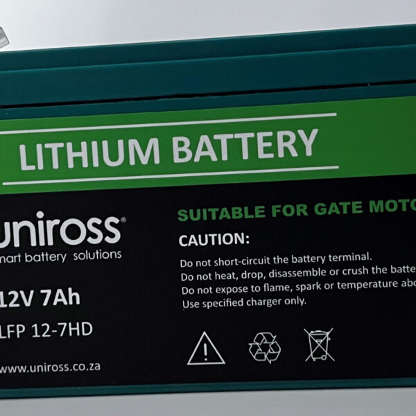 Uniross 12.8V 7Ah (89.6Wh) High Draw LiFEPO4  Battery | UR-BAT-LiFePO4-12-7HD