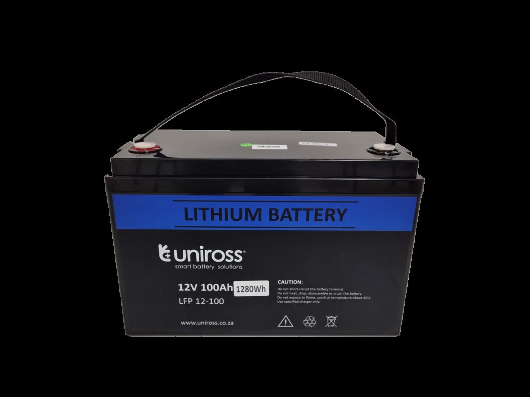 Uniross 12.8V 100Ah (1.28kWh) LiFEPO4 Battery | UR-BAT-LiFePO4-12-100