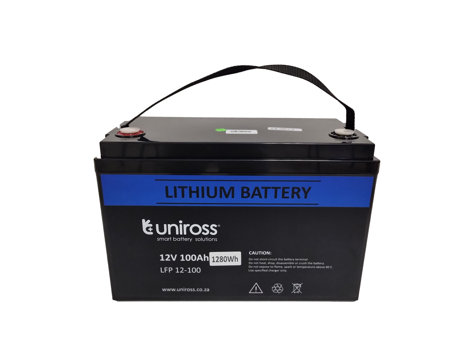 Uniross 12.8V 100Ah (1.28kWh) LiFEPO4 Battery | UR-BAT-LiFePO4-12-100 Uniross 12.8V 100Ah (1.28kWh) LiFEPO4 Battery | UR-BAT-LiFePO4-12-100