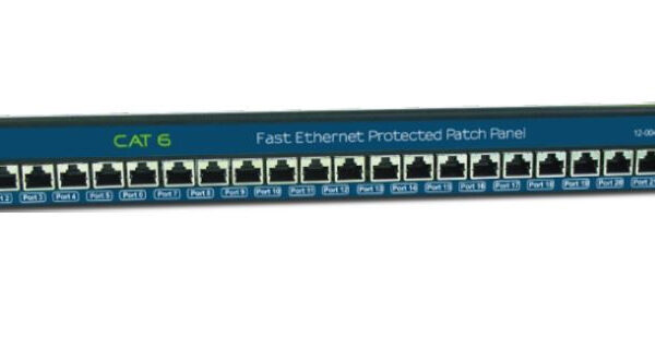 Clear Line 24 Port Gigabit Rackmount PoE Surge Arrestor CAT 6 Patch Panel
