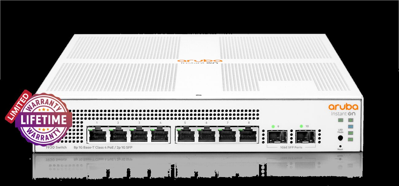 HPE Networking Instant On 1930 2SFP 8 Port 124W Switch | ARU-IO-SW19308G-124W