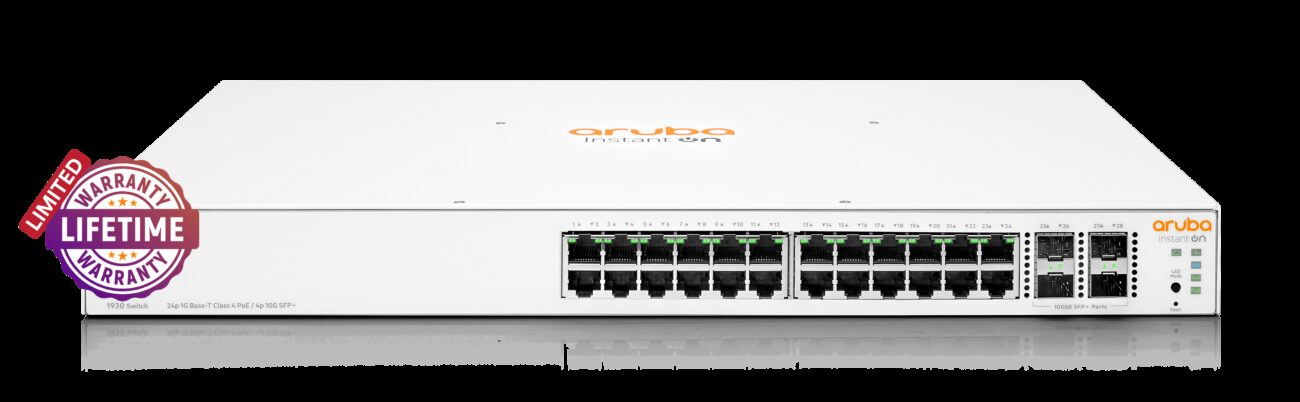 HPE Networking Instant On 1930 4SFP + 24 Port 195W Switch | ARU-IO-SW193024G-195W