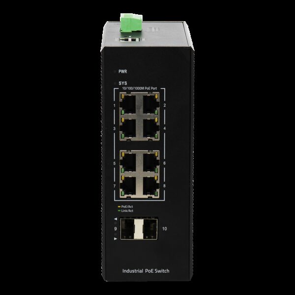 BDCOM 8 Port Gigabit Industrial PoE+ Switch With 2 SFP - Managed