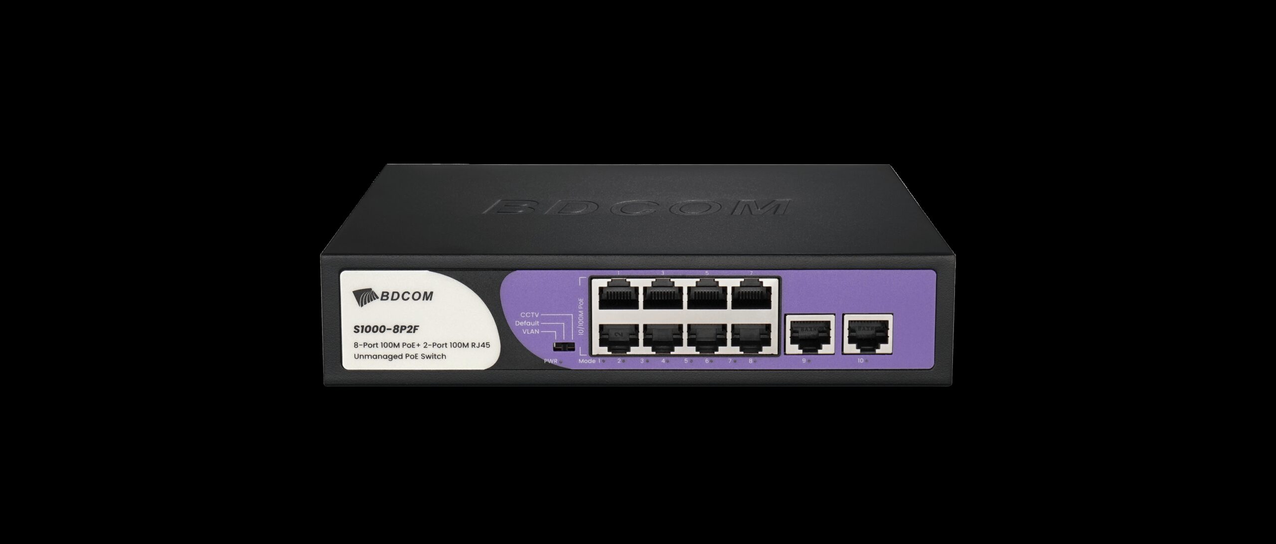 BDCOM 8-Port 100M Unmanaged PoE Switch (8-Port PoE + 2-Port 100M RJ45) 90W PoE Budget BDCOM 8-Port 100M Unmanaged PoE Switch (8-Port PoE + 2-Port 100M RJ45) 90W PoE Budget