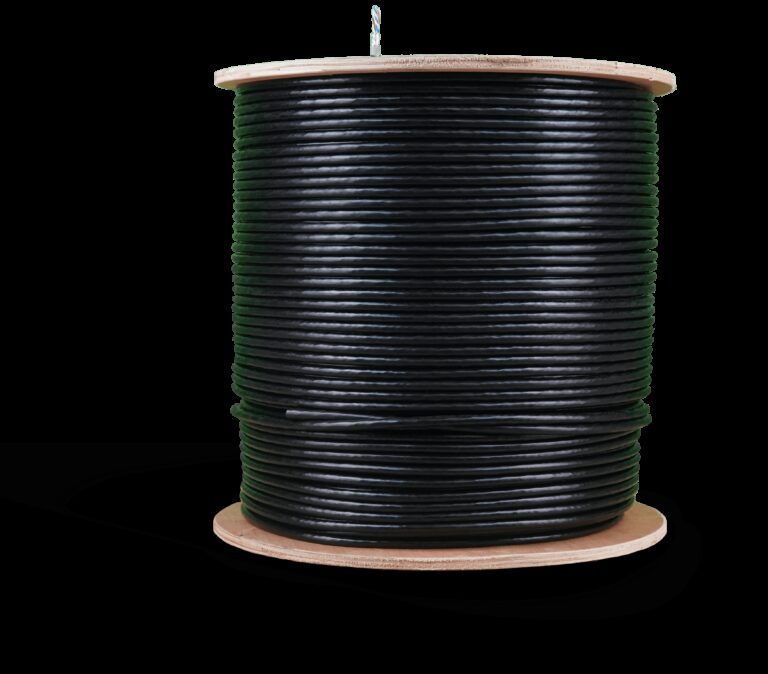 Acconet CAT6 UV Outdoor Ethernet Cable 500m Black Solid Copper SF/TP Roll | CAT6U-500-SC