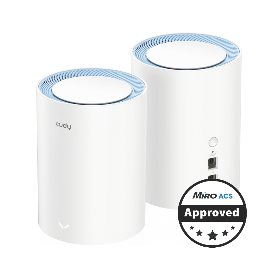 Cudy Dual Band 1200Mbps WiFi 5 Fast Ethernet Mesh 2 Pack | M1200 (2-Pack) Cudy Dual Band 1200Mbps WiFi 5 Fast Ethernet Mesh 2 Pack | M1200 (2-Pack)
