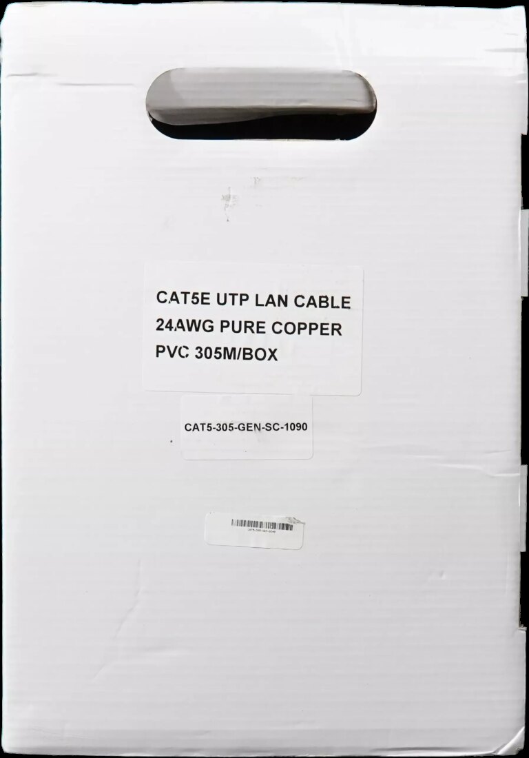 Essential CAT5e Indoor Ethernet Cable 305m Grey Solid Copper UTP Pull Box | CAT5-305-GEN-SC