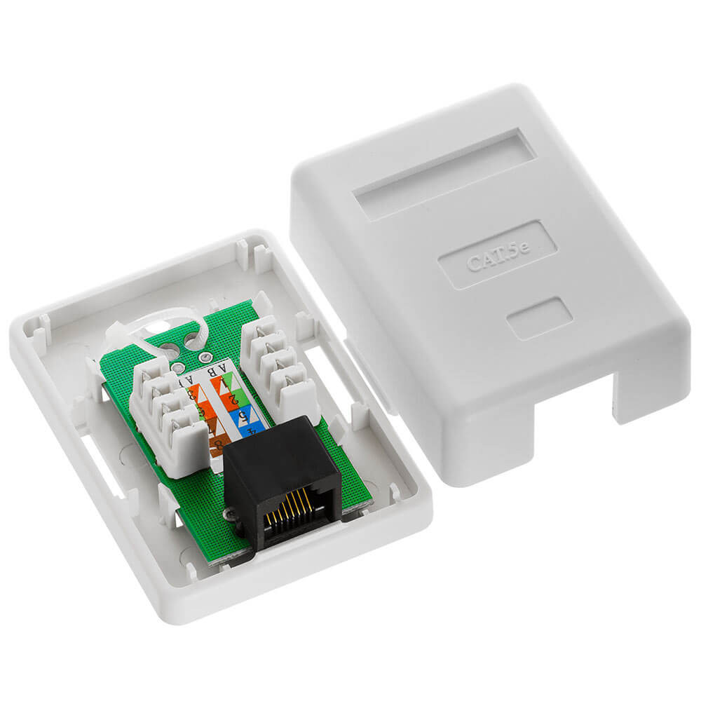 Acconet CAT5e Single RJ45 Wall Box | CAT5-BOX-1 Acconet CAT5e Single RJ45 Wall Box | CAT5-BOX-1