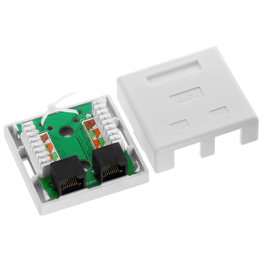 Acconet CAT5e Double RJ45 Wall Box | CAT5-BOX-2 Acconet CAT5e Double RJ45 Wall Box | CAT5-BOX-2