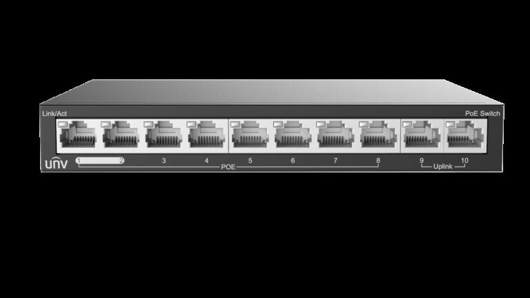 Uniview UNV 8-Port PoE Switch 88W with 2 Uplinks | NSW2020-10T-POE-IN