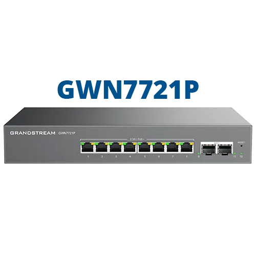 Grandstream Enterprise 8 port Lite Cloud Managed 2.5GbE PoE Switch | GWN7721P Grandstream Enterprise 8 port Lite Cloud Managed 2.5GbE PoE Switch | GWN7721P