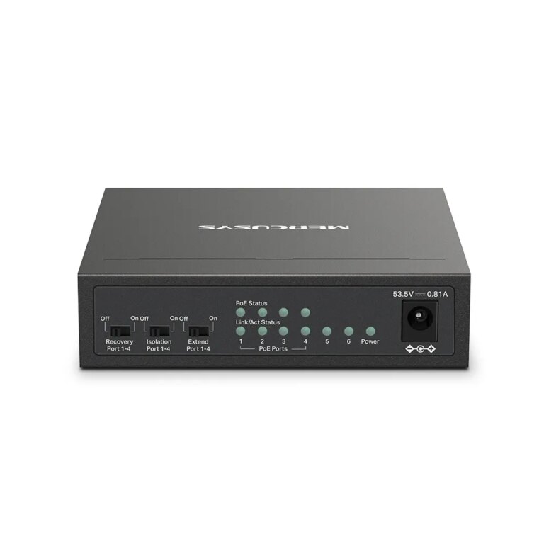 Mercusys 6-Port 10/100 Mbps Desktop Switch with 4-Port PoE+ | MS106LP