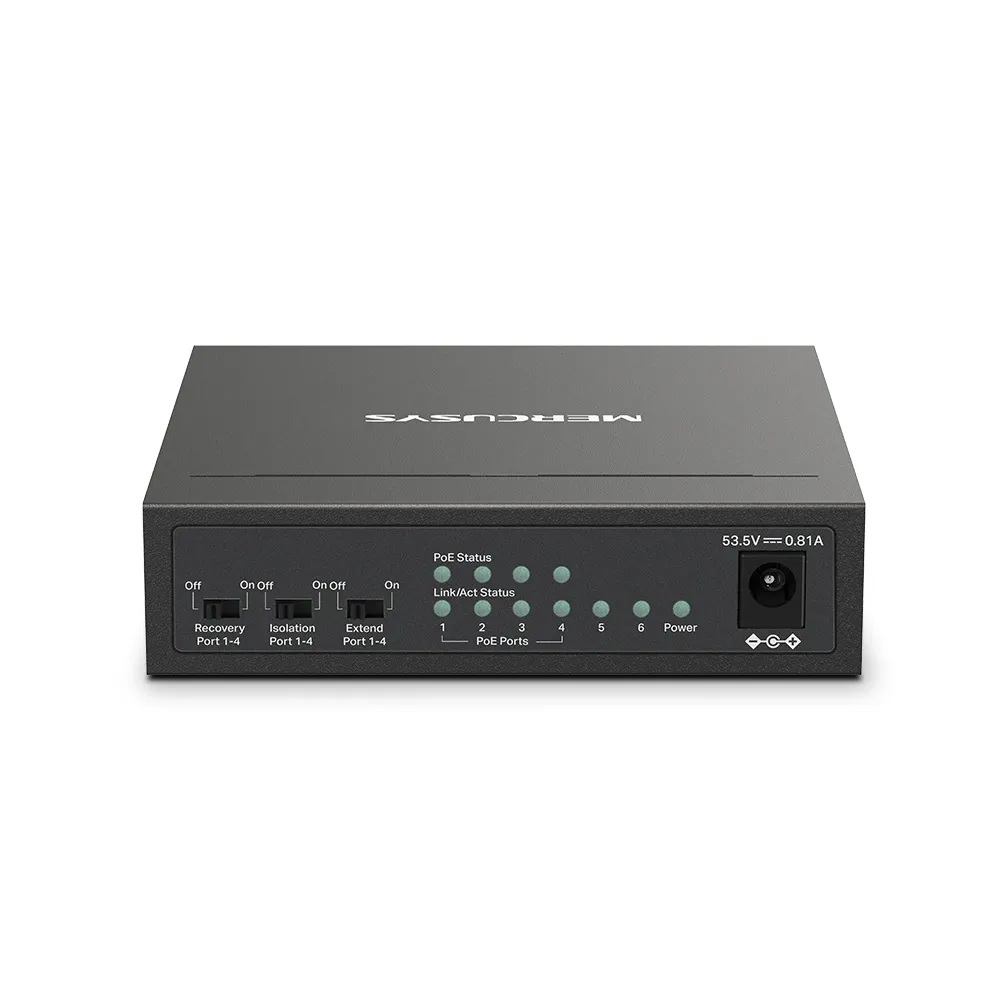 Mercusys 6-Port 10/100 Mbps Desktop Switch with 4-Port PoE+ | MS106LP Mercusys 6-Port 10/100 Mbps Desktop Switch with 4-Port PoE+ | MS106LP