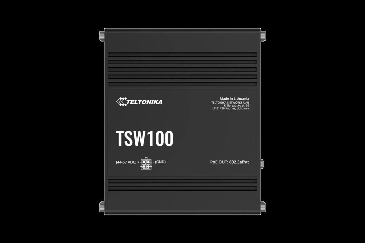 Teltonika Industrial Unmanaged 5 Port PoE+ Ethernet Switch | TSW100