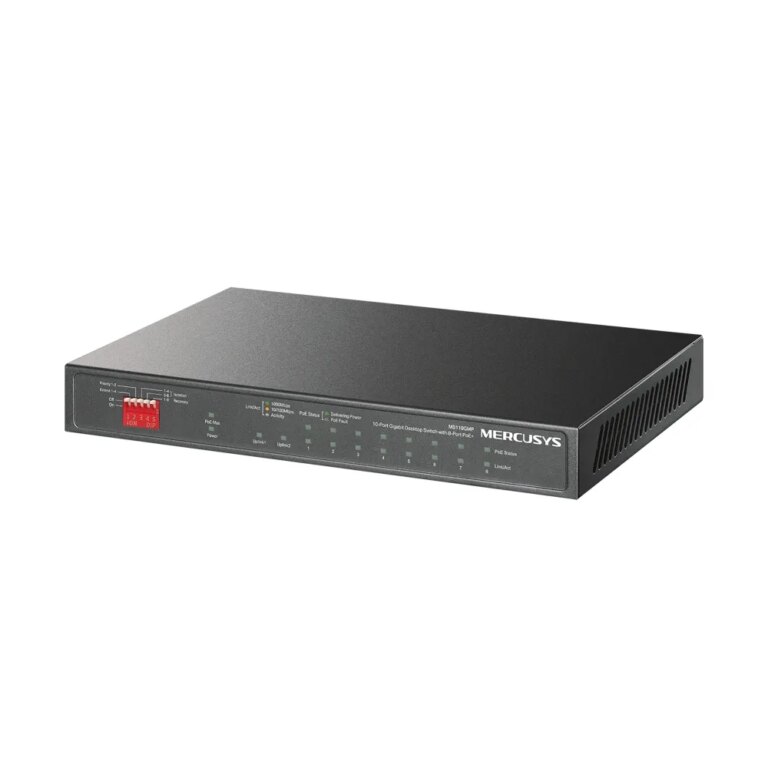 Mercusys 10-Port Gigabit Desktop Switch with 8-Port PoE+ | MS110GMP