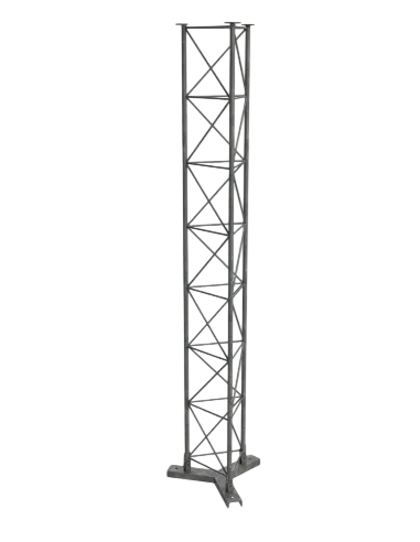 Lattice Mast Y-Base Assembly - Y-Base attached to First 3m Section