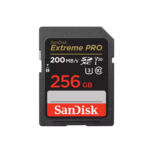 SanDisk Extreme Pro SD UHS I 256GB Card for 4K Video for DSLR and Mirrorless Cameras 200MB/s Read & 140MB/s Write, Lifetime Warranty