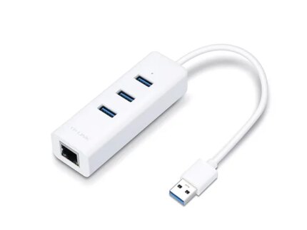 TP-Link USB 3.0 Type-A to Gigabit Ethernet Network Adapter with 3-Port USB 3.0 Type-A Hub | UE330