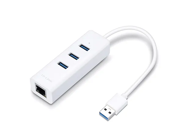 TP-Link USB 3.0 Type-A to Gigabit Ethernet Network Adapter with 3-Port USB 3.0 Type-A Hub | UE330