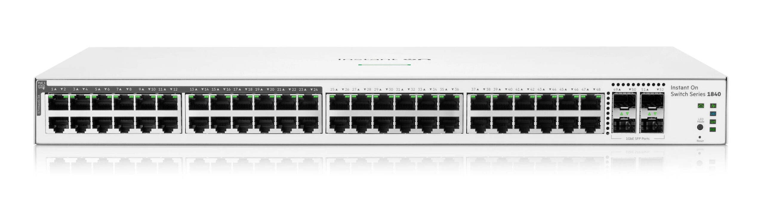HPE Networking Instant On 1840 48 Port GbE PoE 370W Switch with 4 SFP Ports | S5E31A HPE Networking Instant On 1840 48 Port GbE PoE 370W Switch with 4 SFP Ports | S5E31A