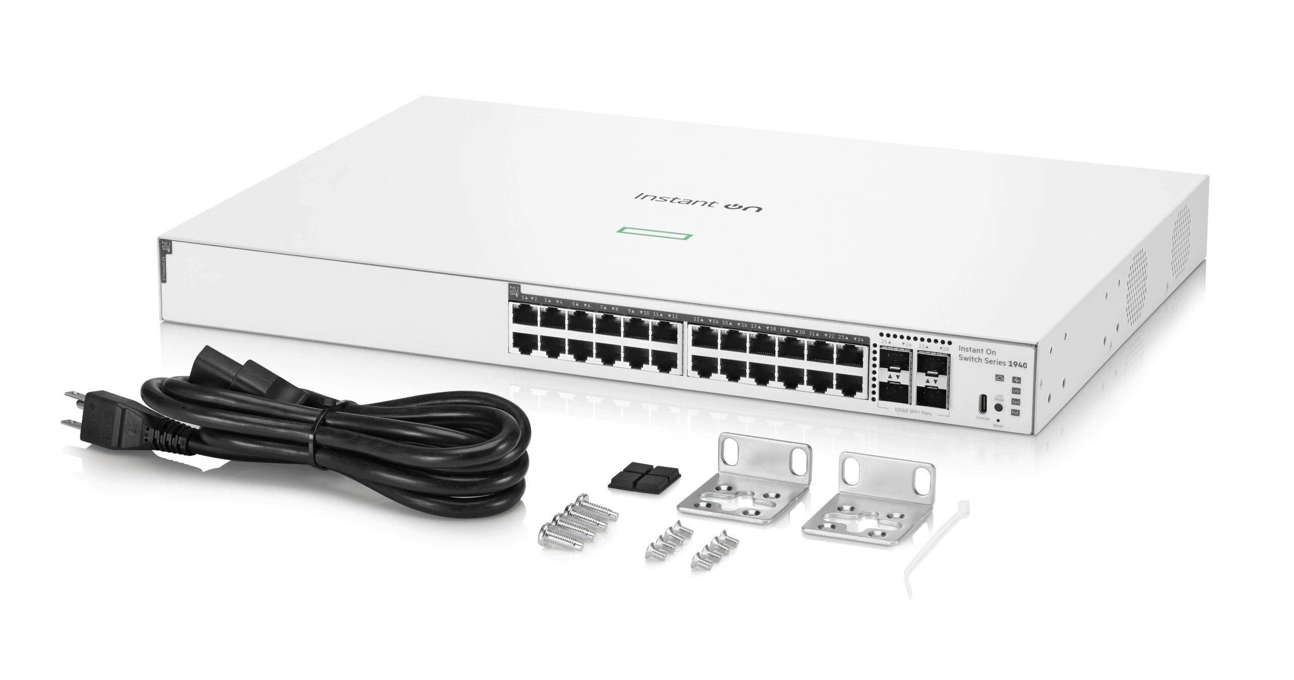 HPE Networking Instant On 1940 24 Port GbE 240W Poe Switch with 4 SFP+ Ports | S4A31A HPE Networking Instant On 1940 24 Port GbE 240W Poe Switch with 4 SFP+ Ports | S4A31A