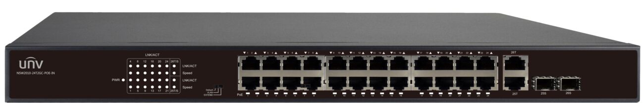 Uniview 24 Port 10/100 PoE Ethernet Switch | NSW2020-24T2GC-POE-IN