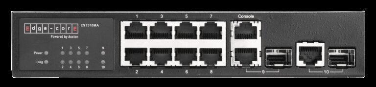 ES3510MA  Fast Ethernet  Layer  2/4 switch featuring  10 ports; 8 10/100