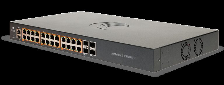 Cambium cnMatrix Enterprise 24 port with 4 SFP uplink PoE+ Switch | CNM-EX1028-P