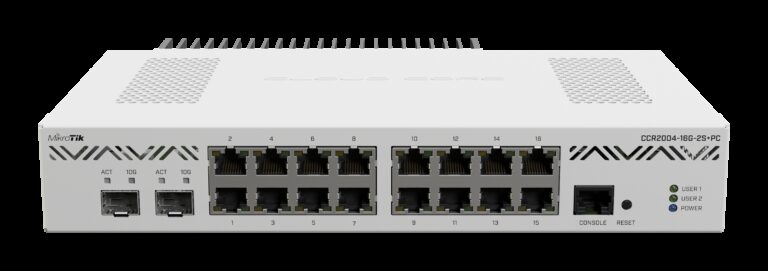 MikroTik Cloud Core 16 Port Gigabit 2SFP+ Passive Cooling Router | MT-RBCCR2004-16G-2S+PC
