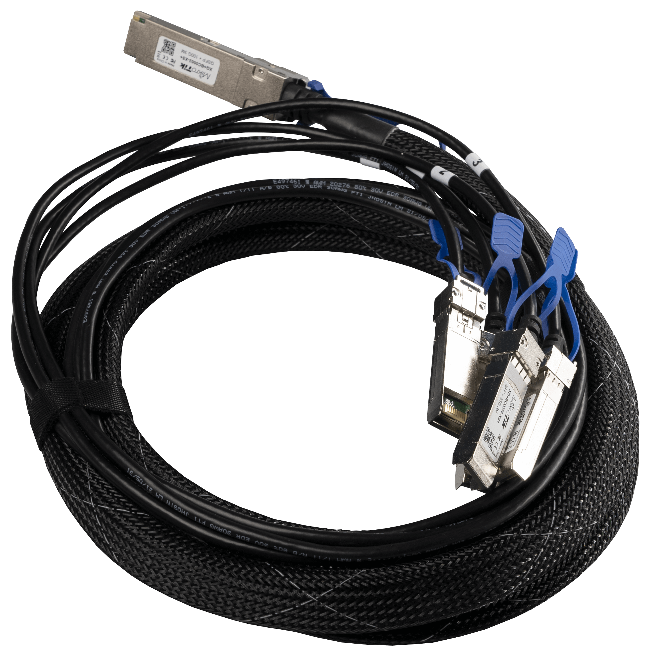 MikroTik QSFP28 to 4xSFP28 break-out cable (100G to 4x25G) MikroTik QSFP28 to 4xSFP28 break-out cable (100G to 4x25G)