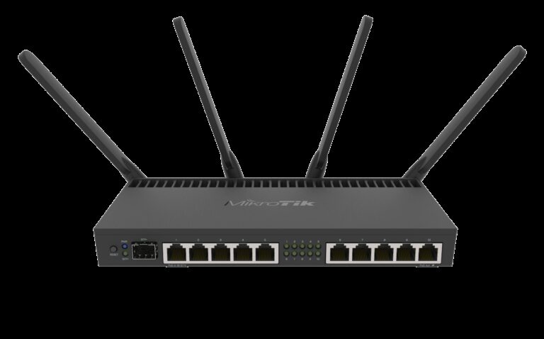 MikroTik 10-port Gigabit 1-SFP+ AC WiFi Router | RB4011iGS+5HacQ2H