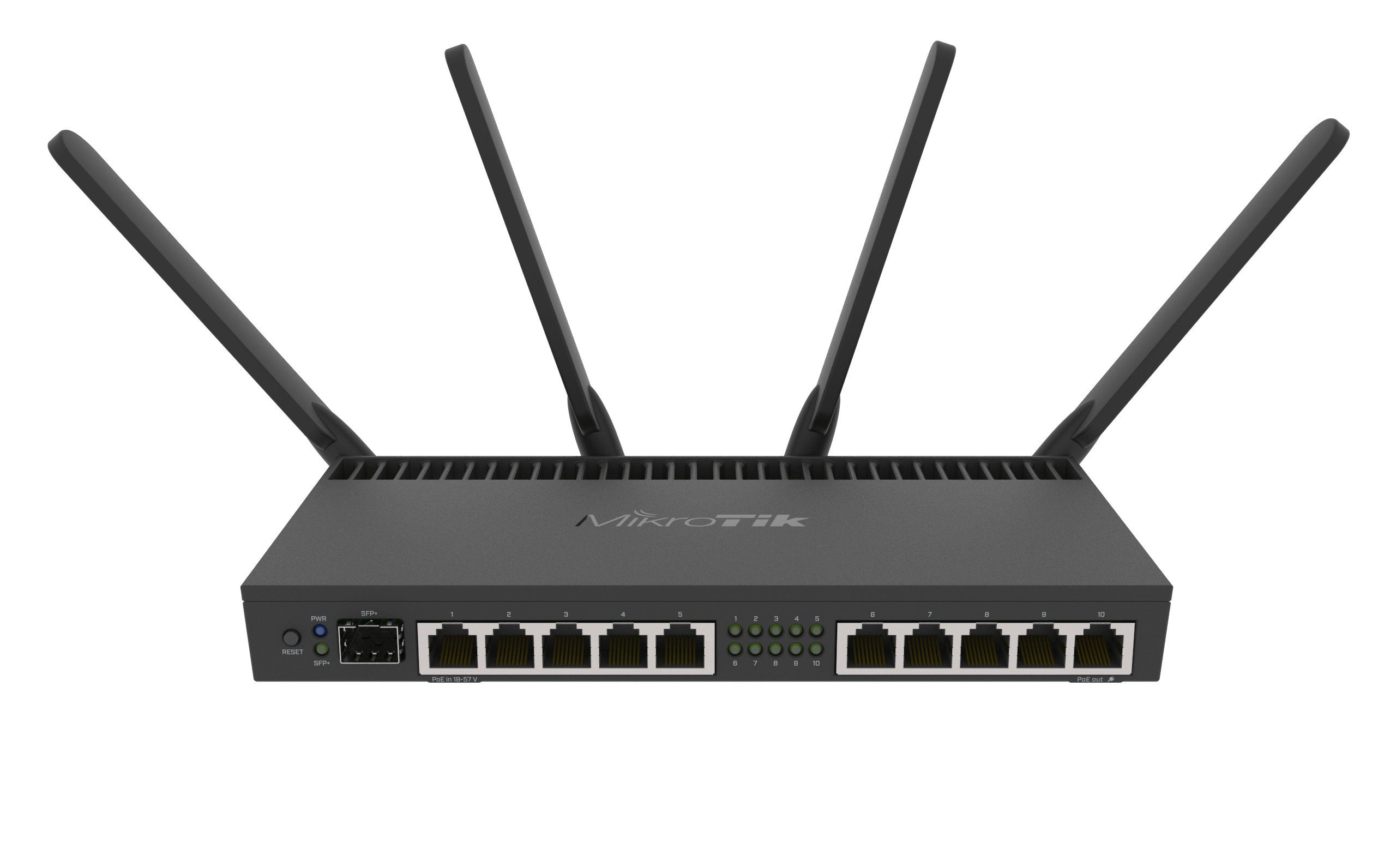 MikroTik 10-port Gigabit 1-SFP+ AC WiFi Router | RB4011iGS+5HacQ2H MikroTik 10-port Gigabit 1-SFP+ AC WiFi Router | RB4011iGS+5HacQ2H
