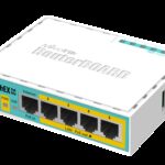 MikroTik hEX PoE Lite - Desktop PoE Router with 5 10/100 LAN ports and 1 USB port